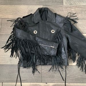 Vintage Leather Fringe Jacket